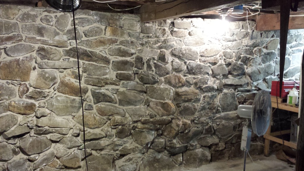 completed basement stone foundation repair in Massachusetts
